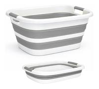 Panier à Linge Pliable 26 L Grande Capacité , Bassine Plastique Compacte et Résistante , Bac à Linge Sale Gain de Place
