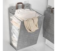 Panier à linge pliable à fixation murale 48 x 36 x 12 cm, 58 x 41 x 15 cm, pliable, convient pour la salle de bain et le rangement lorsqu'il n'est pas économisé de l'espace dans votre (gris, 58 x 41 x