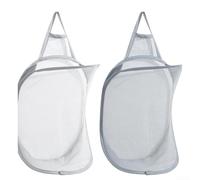 Panier à linge pliable à suspendre sans perçage, matériau en maille respirante pour la circulation de l'air, convient pour montage mural ou de porte (suspension murale)