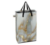 Panier à linge pliable avec poignée robuste pour adolescente et fille, panier à serviettes pour placard, marbre, blanc et doré