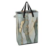 Panier à linge pliable avec poignée robuste pour adolescente ou fille, panier à linge sale pour dortoir, marbre, vert sauge, blanc