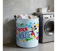 Panier à linge pliable avec poignées Disney Mickey Mouse "Rock The House", bac de rangement pour la buanderie, la chambre et la pièce 7,8 po * 5,1 po,17,7 po * 11,8 po,19,6 po * 15,7 poAnimal,LettresP