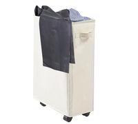 Panier À Linge Pliable CAMEIRGOU - 42L Panier À Linge Roulettes Blanc, Corbeille A Linge Pour Chambre À Coucher, Salle De Bain, Buanderie, Dortoirs, Hôtels, Appartements, Voyages De Camping, Nurseries