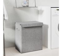 vidaXL Panier à linge pliable Gris 51x34,5x59 cm Tissu en faux lin