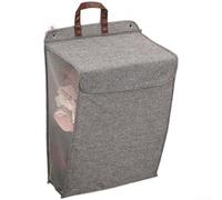 Panier à linge pliable de grande capacité à suspendre avec couvercle, panier de rangement en maille de coton respirante pour salle de bain, chambre à coucher, montage mural, sans perçage (B)