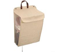 Panier à linge pliable de grande capacité avec couvercle, crochets de fixation murale sans perçage et maille de coton respirante pour vêtements frais (C)