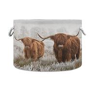 Panier à linge pliable en corde de coton pour jouets, oreillers, coussins dans le salon, la buanderie, la salle de bain, 50,8 x 35,6 cm