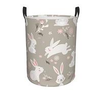 Panier à linge pliable en forme de lapin de Pâques avec imprimé floral