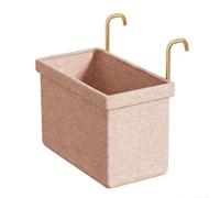 Panier à linge pliable en tissu avec crochets en métal, panier à suspendre peu encombrant pour porte ou placard, organiseur résistant à la poussière pour serviettes, jouets, taille M (rose)