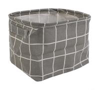 Panier à linge pliable en tissu avec roulettes pour un transport facile et un rangement compact dans les petits espaces ou pendant les voyages (gris carré)