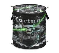 Panier à linge pliable et imperméable avec poignée robuste Motif squelette Tarot Noir et Blanc