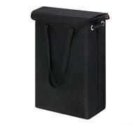 Panier à linge pliable étroit de 45 l pour chambre à coucher, rangement de vêtements sales, facile à ranger lorsqu'il n'est pas en utilisation active (noir)