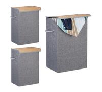 Panier à linge pliable léger 60 litres corbeille à linge avec couvercle 2 anses