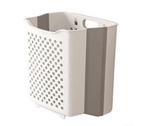 Panier à linge pliable mural en plastique avec poignées pour petite salle de bain, buanderie, rangement - 29 x 36 cm (mètres, blanc)