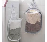 Panier à linge pliable, panier de rangement à suspendre, le meilleur choix pour contenir des vêtements sales et économiser de l'espace, pour salle de bain, placard, rangement peu encombrant, blanc