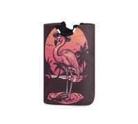 Panier à linge pliable Pink Flamingo Island (1), sac étanche avec poignées rembourrées pour salle de bain, chambre à coucher, décoration intérieure