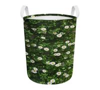 Panier À Linge Pliable Plantes Blanches Vertes Corbeille À Linge Polyvalente Avec Poignée De Transport,Tissu Oxford Rangement Pour Vêtements,Jouets-Chambre Ou Salle De Bain
