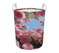Panier À Linge Pliable Plantes Vertes Roses Corbeille À Linge Polyvalente Avec Poignée De Transport,Tissu Oxford Rangement Pour Vêtements,Jouets-Chambre Ou Salle De Bain