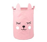 Panier à linge pliable pour enfants - Boîte de rangement pour jouets - Organisateur de vêtements - Panier à linge rond pliable - Coton avec poignées - 40 x 33 x 33 cm