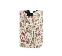 Panier à linge pliable pour enfants, tour de Paris Vintage, cœur rose, panier à linge pliable, organisateur pour vêtements, rangement de livres de jouets
