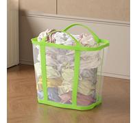 Panier à Linge Pliable, Sac en Maille Grande Capacité, Sacs Fourre-tout Respirants, pour Salle de Bain Familiale, Jouets de Piscine, Articles Essentiels pour Les Vacances à la Plage(Green,S)