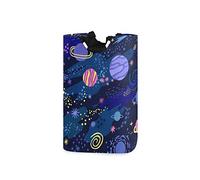 Panier à linge pliable Space Star and Planet - Panier à linge pliable - Grand panier de rangement avec poignées pour chambre d'enfant - Poubelle à jouets de salle de bain - Organisateur de vêtements