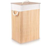 Panier à linge pliable - Vilde - 70L - Beige - Double compartiment - Bambou