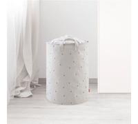 Rayen Panier à linge pliant 70 litres – 55 x 40 cm – Blanc, avec poignées