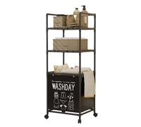 Panier à linge portable avec étagères amovibles et pliables en tissu Oxford pour l'organisation des vêtements, panier à linge avec roue