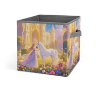 Panier à linge pour la maison, la salle de bain, la chambre à coucher, la boîte de rangement pour vêtements avec imprimé princesse et licorne