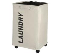 Panier à linge pour salle de bain - Carré - Tissu polyester 79 litres - Beige WENKO