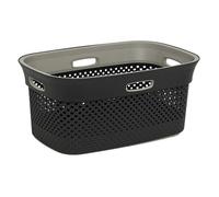 5five Panier à linge Purl 45L – Trous d'aération, Poignées ergonomiques – Gris