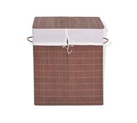 Panier à Linge Rectangulaire Bambou Marron Chariot à Linge Corbeille vidaXL