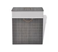 vidaXL Panier à linge rectangulaire Bambou Marron foncé Marron G