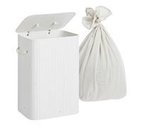 Relaxdays Panier à linge bambou avec couvercle