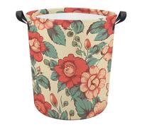 Panier à linge rétro avec poignées en tissu Oxford imperméable de grande capacité pour chambre à coucher, salle de bain, dortoir