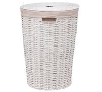 Panier à linge rond 40L ""Vannerie"" blanc - 5 five simply smart