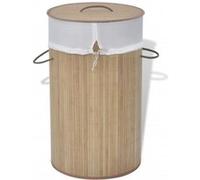 vidaXL Panier à linge rond Bambou naturel 242723