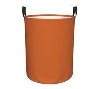Panier à linge rond durable à une couche rouge brique réfractaire / sac à linge sale - Tissu Oxford, résistant à l'eau, facile à nettoyer