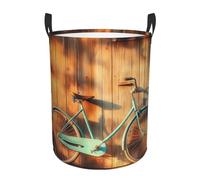 Panier à linge rond vintage en forme de vélo avec poignées, durable et pliable, panier à linge, chambre à coucher, jouets et organisation de la maison