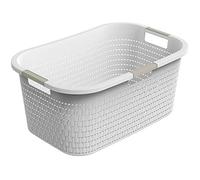 Panier à linge - ROTHO - Country - 40L - Plastique sans BPA - Blanc - Empilable
