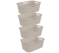 Panier à linge - Rotho - FLOWERS - 50 L - Rose - Design contemporain