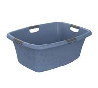 Panier à linge - Rotho - Flowers - 50L - Plastique (PP) sans BPA - Bleu