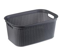 Panier à linge KADAX, coffre à linge en plastique, boîte à linge 27L, anthracite