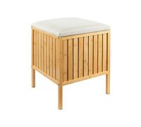 Panier à linge siège collecteur tabouret salle de bain boîte bambou