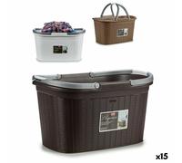 Panier à linge Stefanplast Elegance plastique 35 L 57,5 x 29 x 36,5 cm (15 pièces)