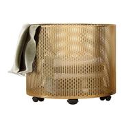 Panier a Linge sur Roulettes Pivotantes à 360°, Panier a Linge Sale Grande Capacité, Laundry Basket en Fer Robuste pour Chambre, Salle de Bain et Dortoir(Gold,45 * 32cm/18 * 13in)