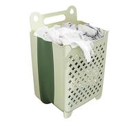 Panier à Linge Suspendu en Plastique Panier à Linge Pliable, Panier à Linge Pliant Suspendu Mural de Grande capacité pour un Usage Domestique (Vert XL)