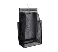 Panier à linge suspendu - Rangement à séchage rapide, design pliable en maille, taille 61 x 36 x 19 cm + crochet pivotant, bac en tissu polyester - pour l'organisation du lavage et la salle de bain de