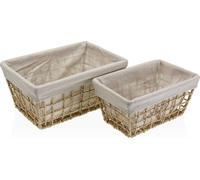 Panier à linge Versa Nadir Brown Algues marines 22 x 15 x 32 cm